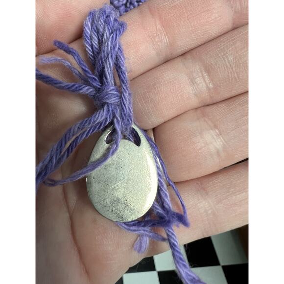 VTG Crocheted Shawl OOAK Handmade Lavender Purple Boho Wrap Hippie Fairy Whimsy - Picture 10 of 12